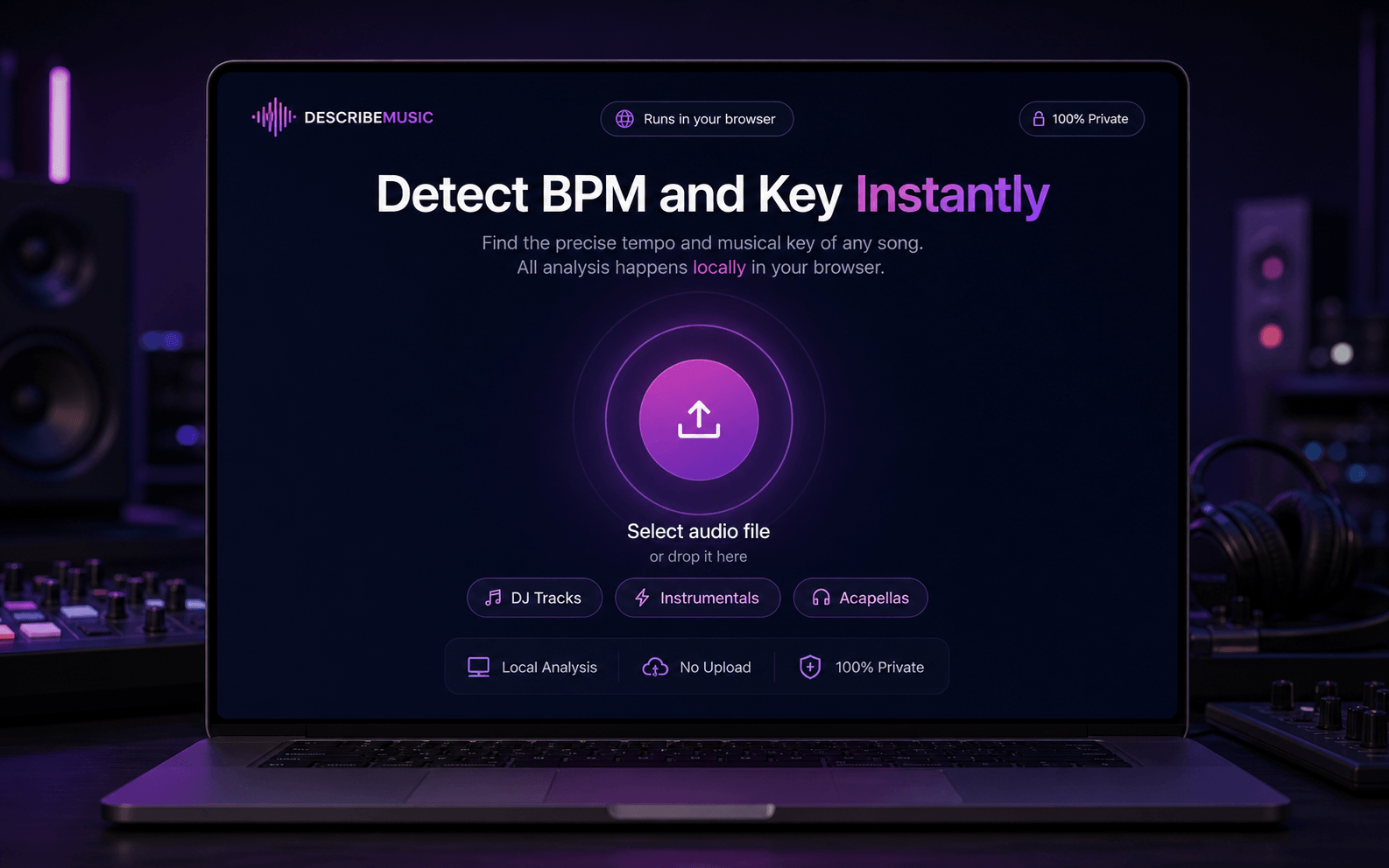 BPM and Key Finder Online - Song Key & Tempo Detector | Describe Music